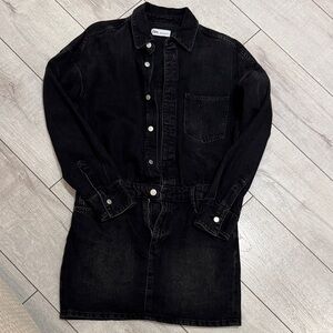 Zara Black Denim Mini Dress
